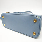 Blue Leather Prada Handbag