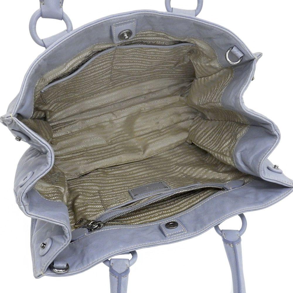 Blue Leather Prada Handbag