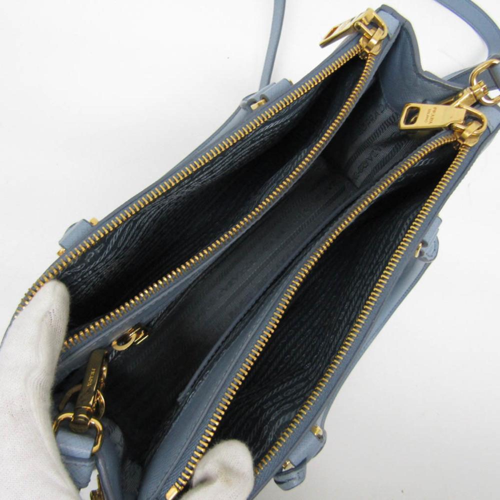 Blue Leather Prada Handbag