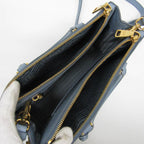 Blue Leather Prada Handbag