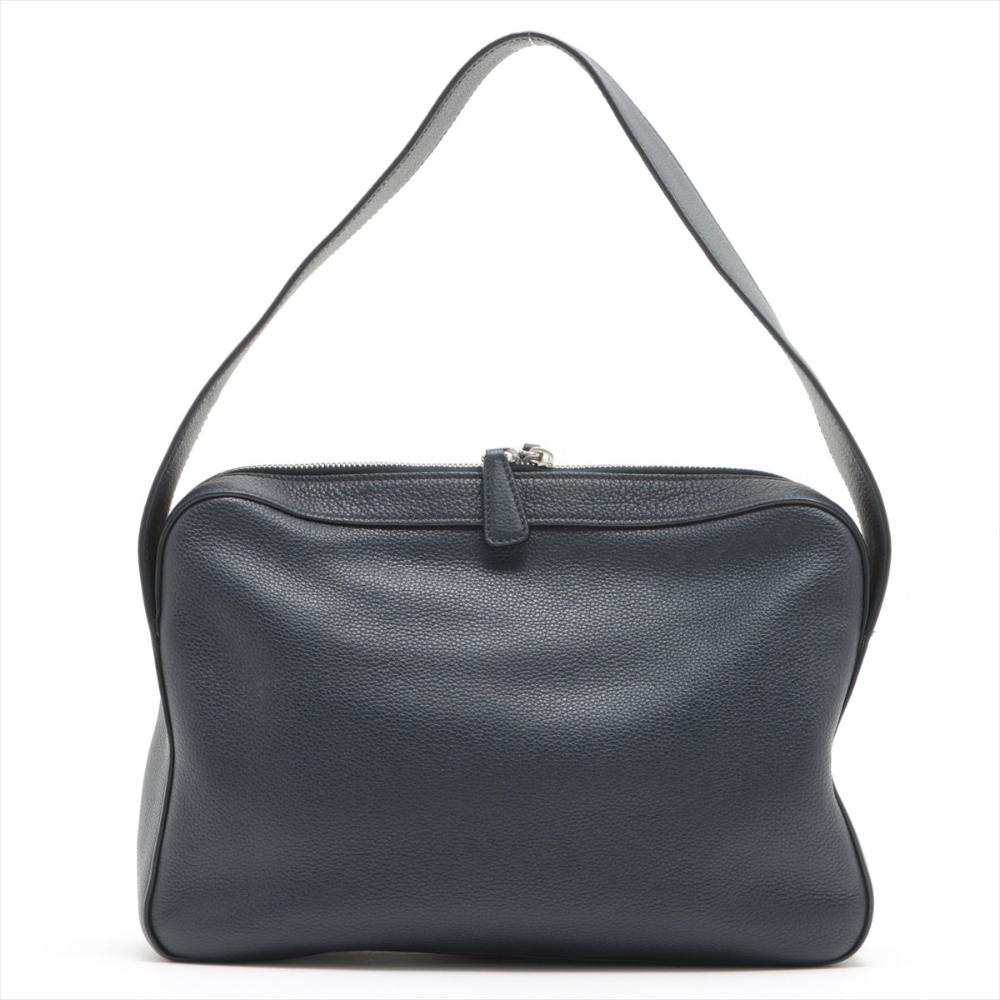 Blue Leather Prada Handbag