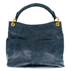 Blue Leather Prada Handbag