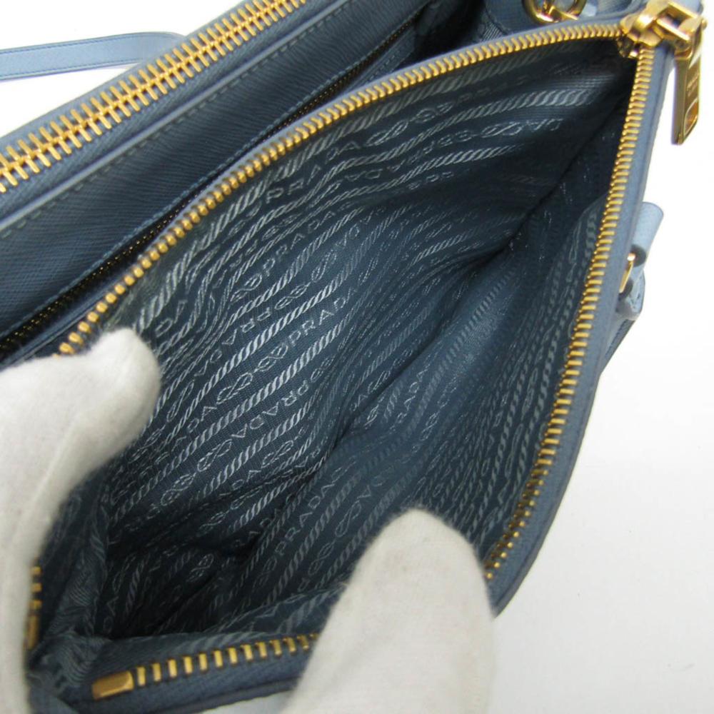 Blue Leather Prada Handbag