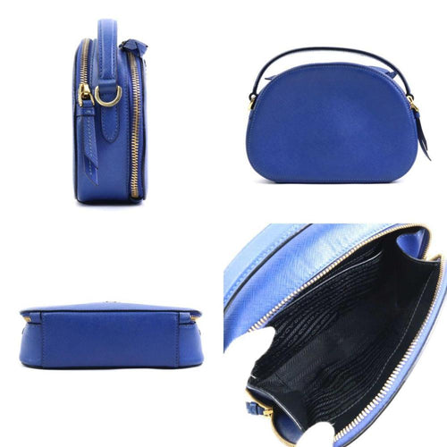 Blue Leather Prada Shoulder Bag