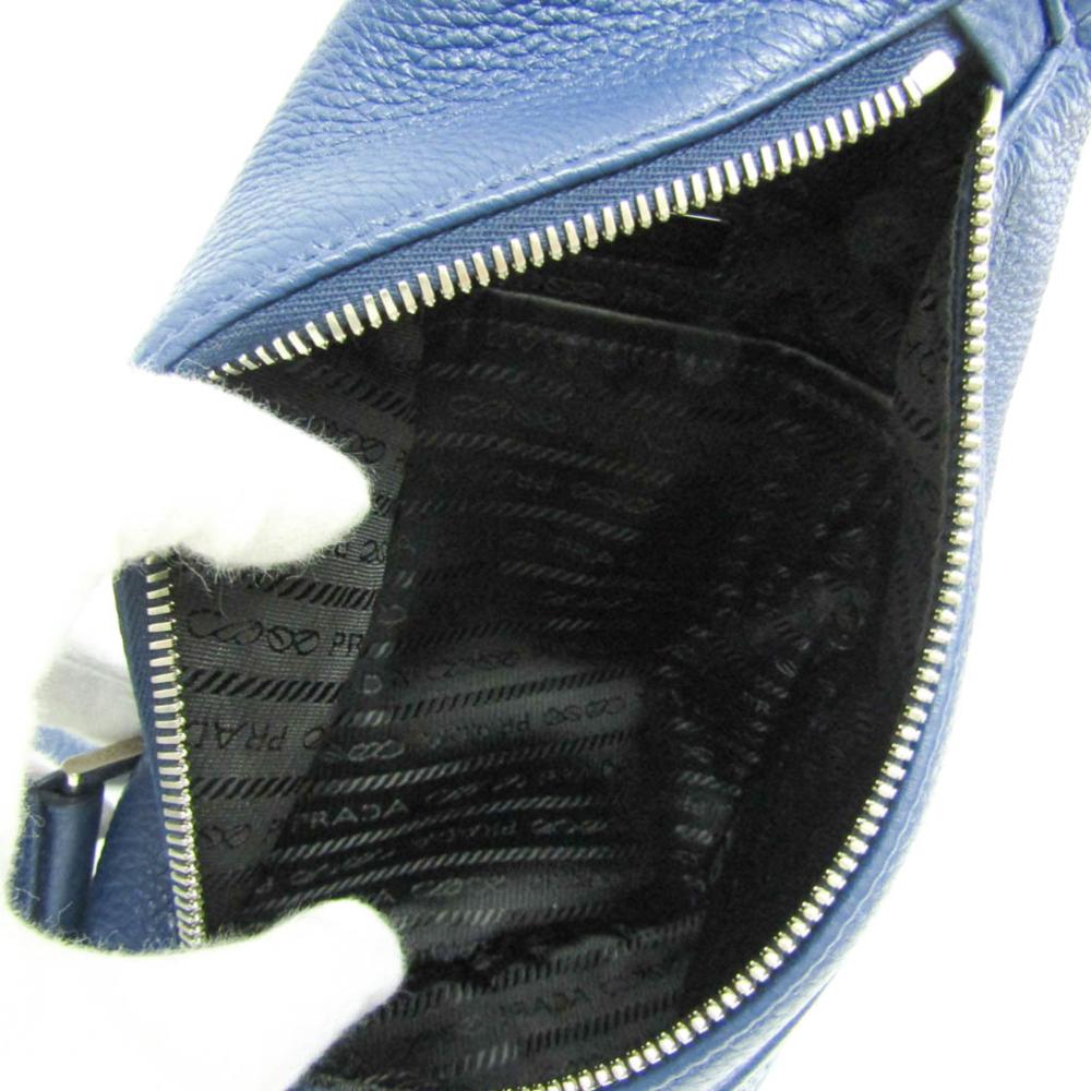 Blue Leather Prada Shoulder Bag