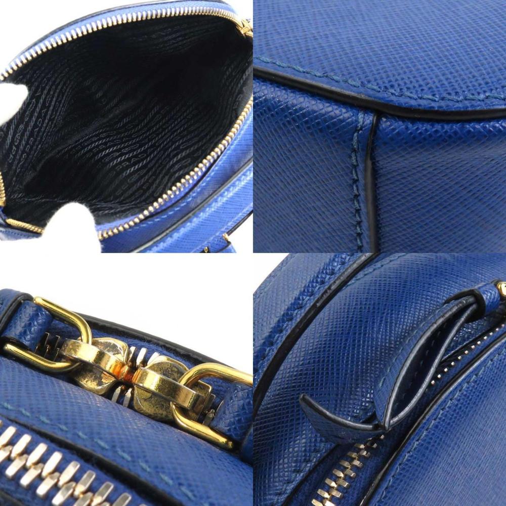 Blue Leather Prada Shoulder Bag