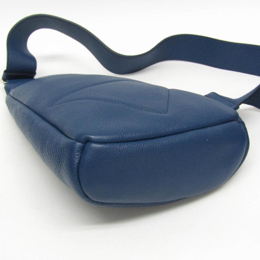 Blue Leather Prada Shoulder Bag