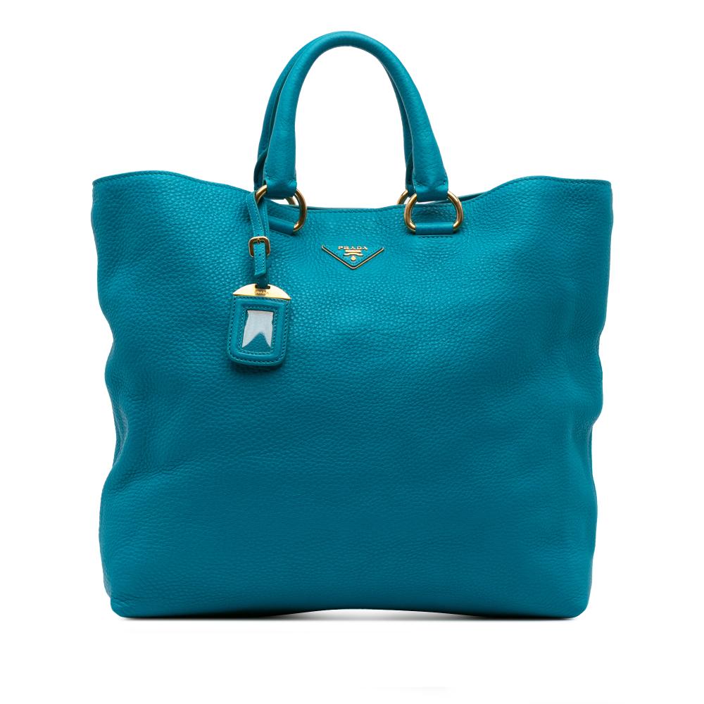Blue Leather Prada Tote