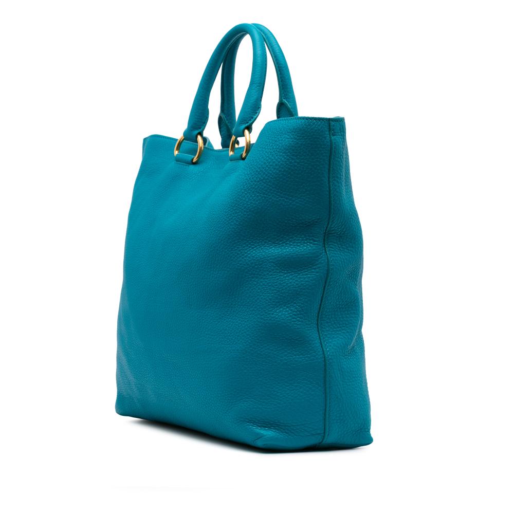 Blue Leather Prada Tote