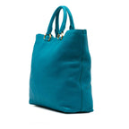 Blue Leather Prada Tote