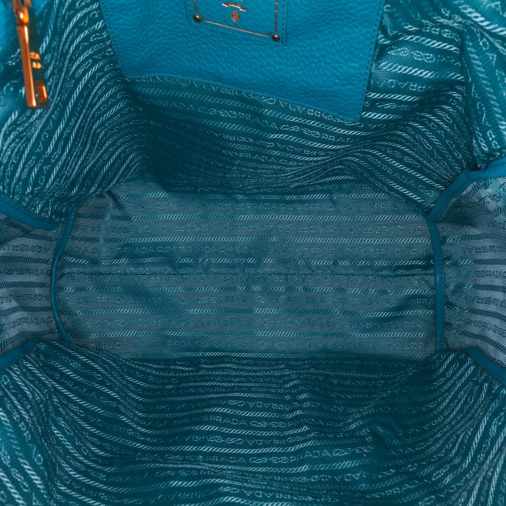 Blue Leather Prada Tote
