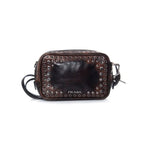 Brown Leather Prada Messenger Bag