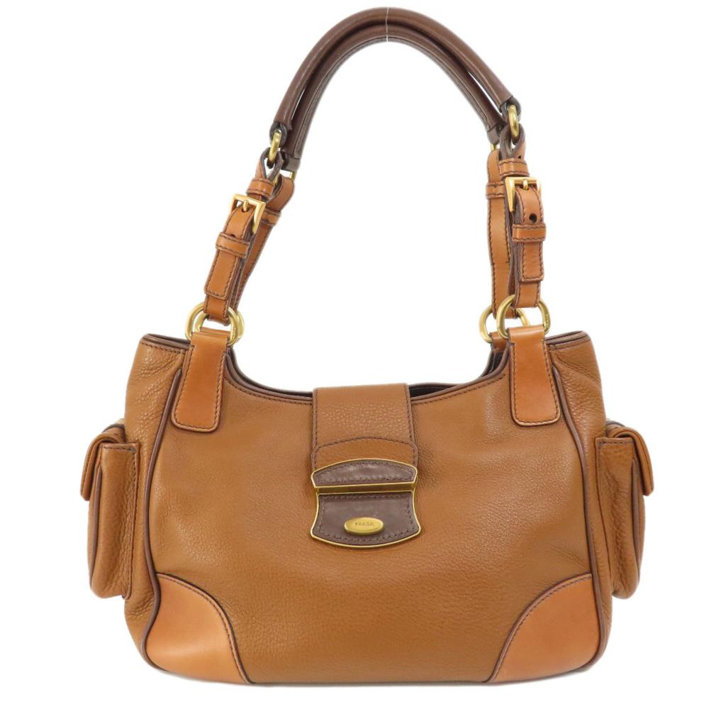 Brown Leather Prada Handbag