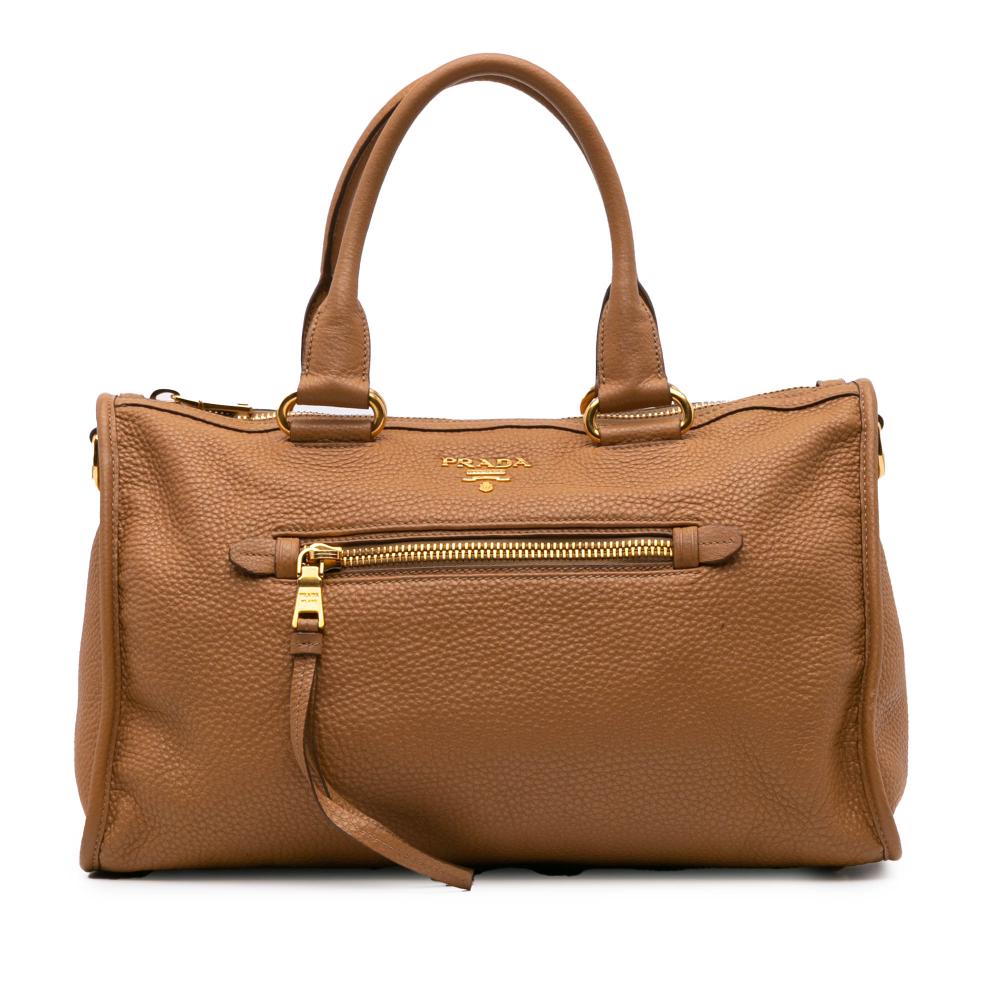 Brown Leather Prada Handbag