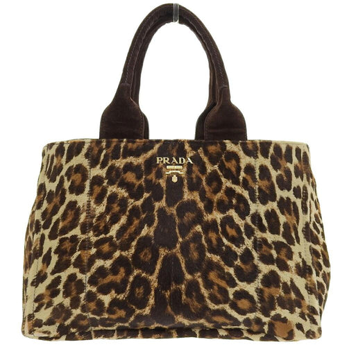Brown Leather Prada Canapa Tote
