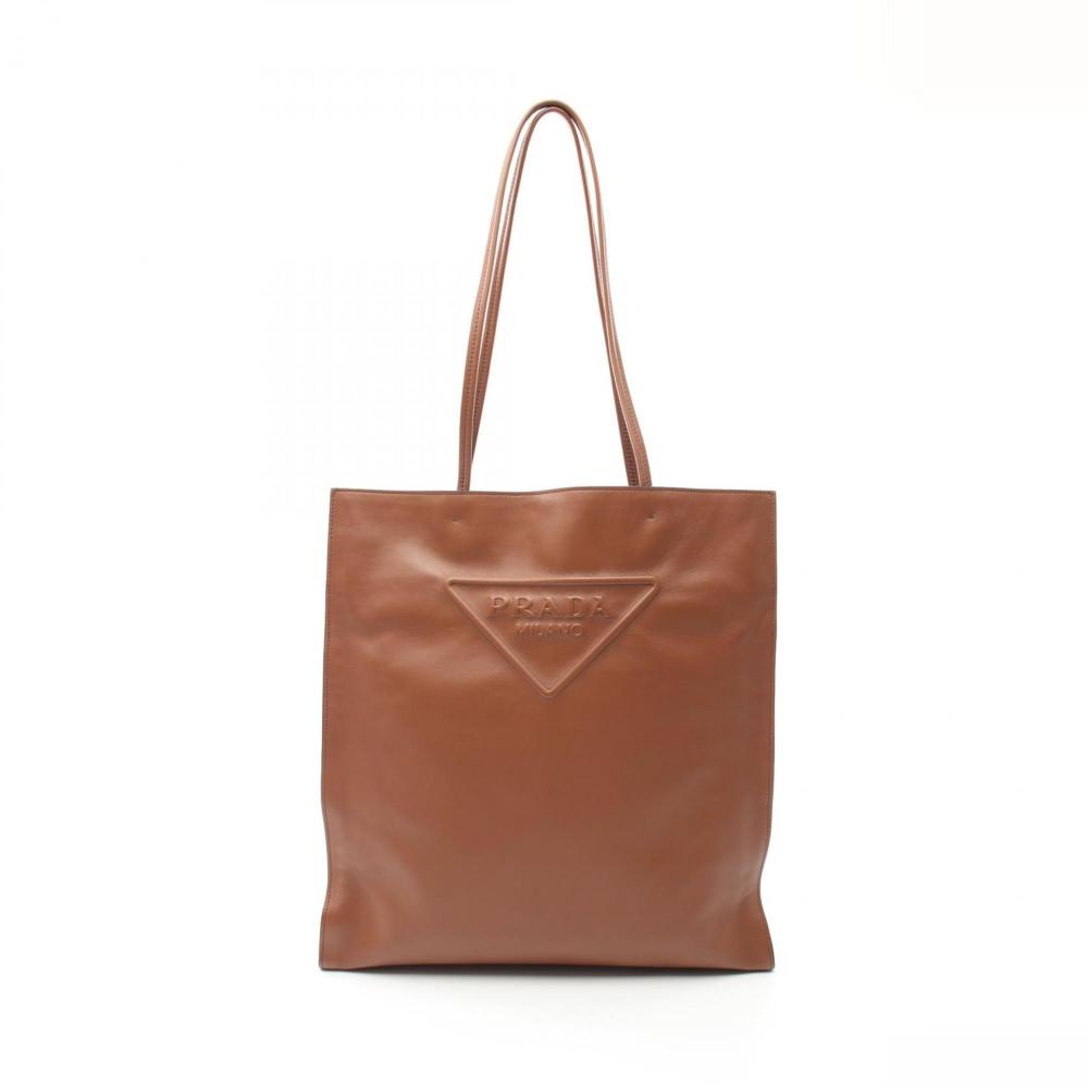 Brown Leather Prada Tote