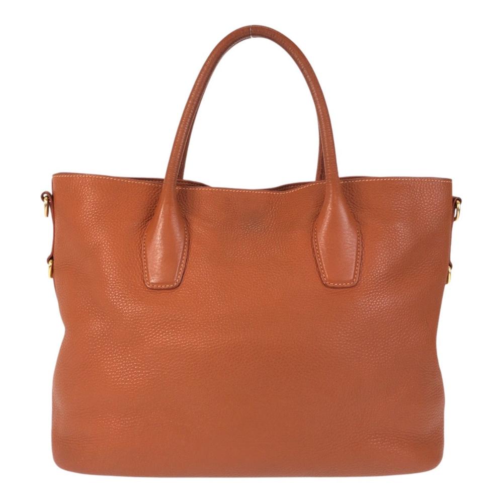 Brown Leather Prada Tote