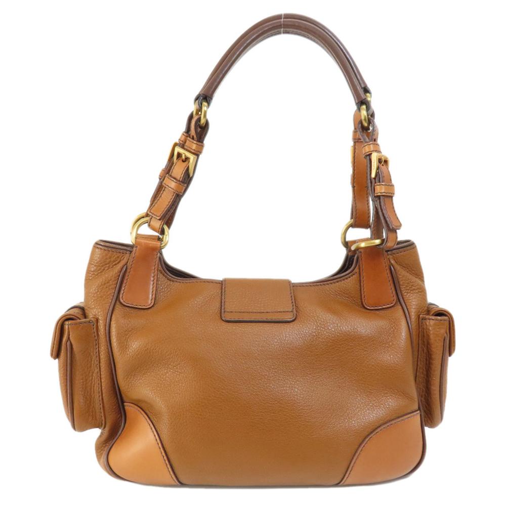 Brown Leather Prada Handbag