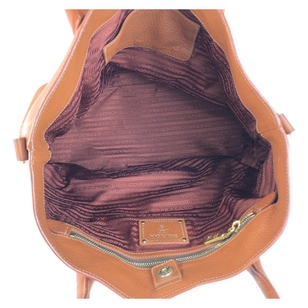 Brown Leather Prada Tote