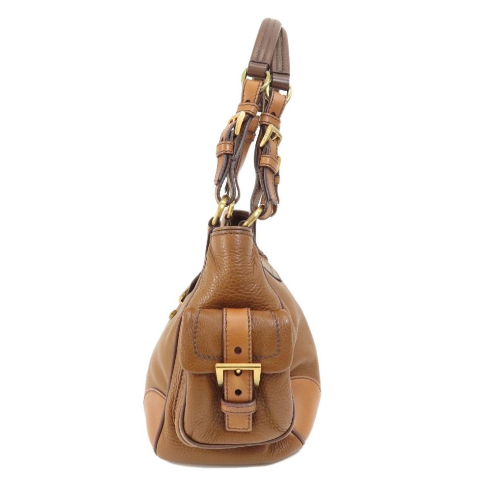 Brown Leather Prada Handbag