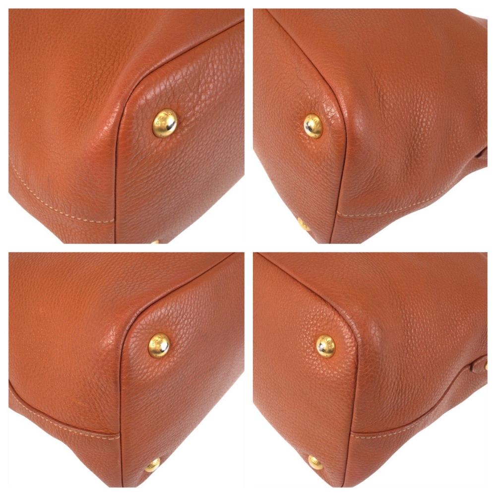 Brown Leather Prada Tote