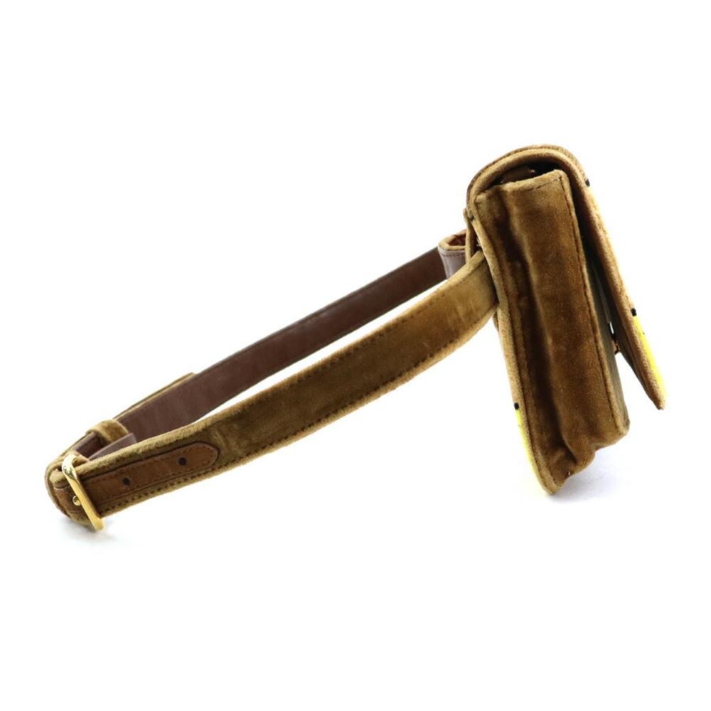 Brown Velvet Prada Belt Bags