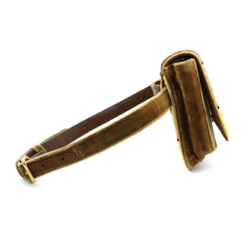Brown Velvet Prada Belt Bags