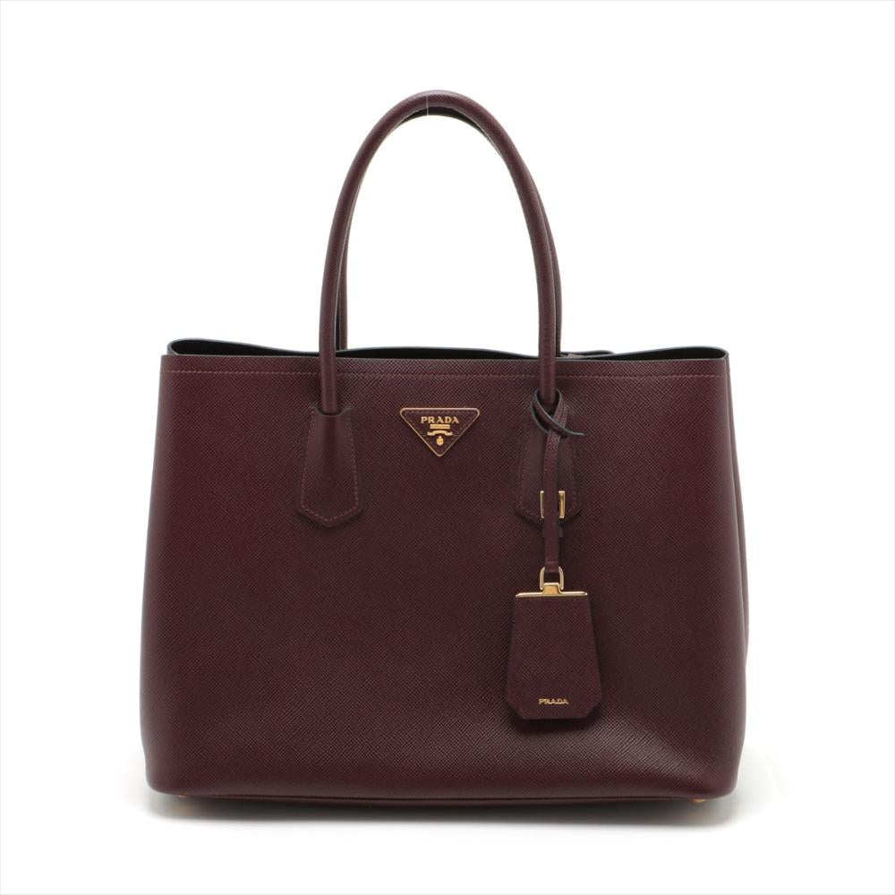Burgundy Leather Prada Tote