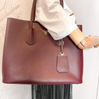 Burgundy Leather Prada Tote