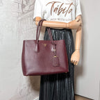 Burgundy Leather Prada Tote