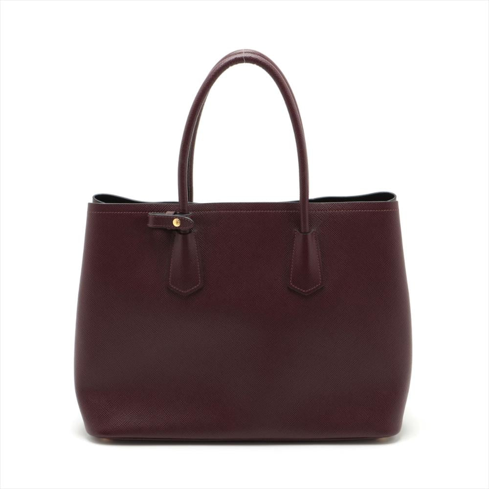 Burgundy Leather Prada Tote