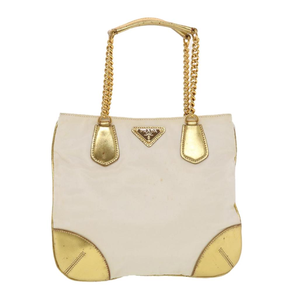 Gold Fabric Prada Handbag