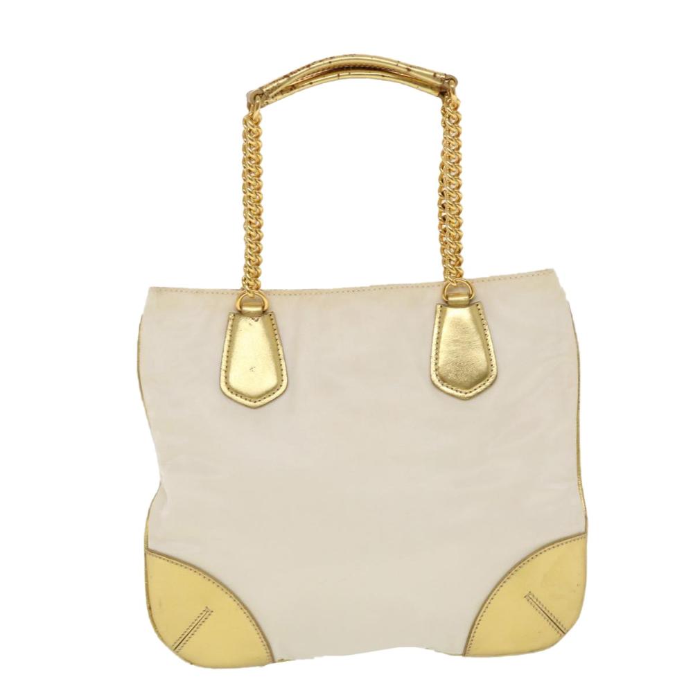 Gold Fabric Prada Handbag
