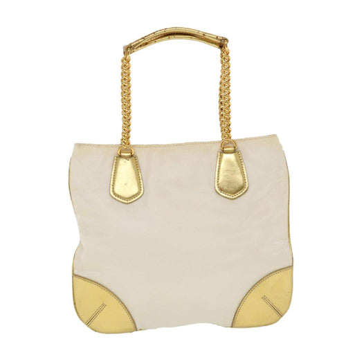 Gold Fabric Prada Handbag