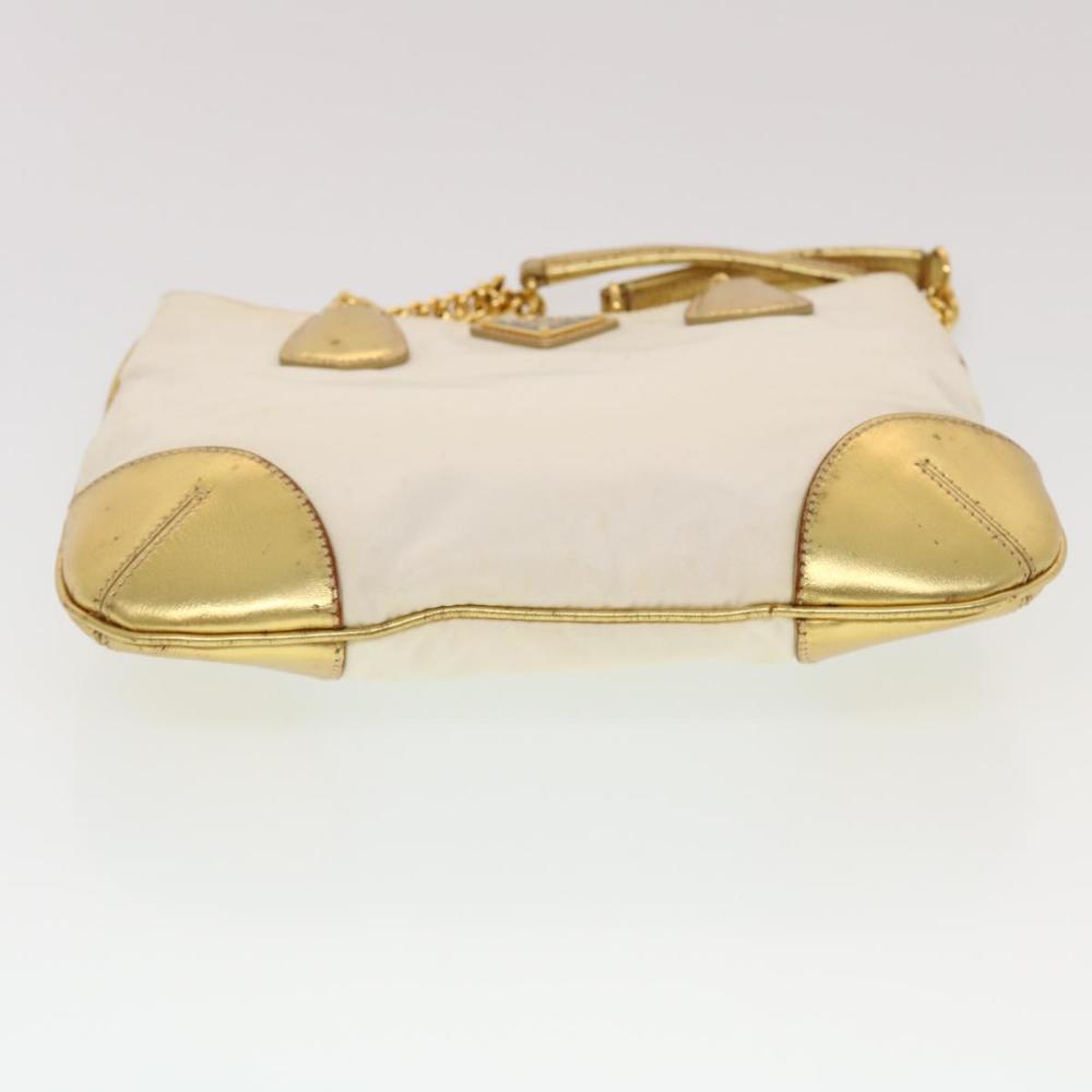 Gold Fabric Prada Handbag