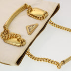 Gold Fabric Prada Handbag