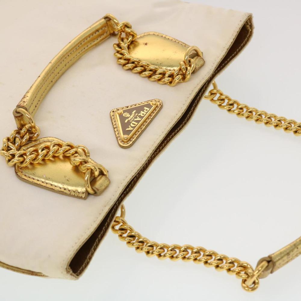 Gold Fabric Prada Handbag