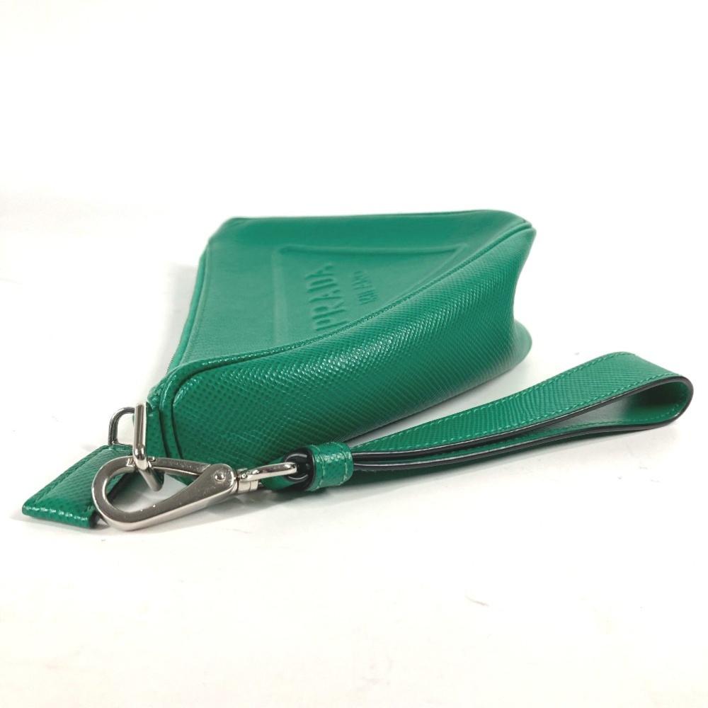 Green Fabric Prada Clutch