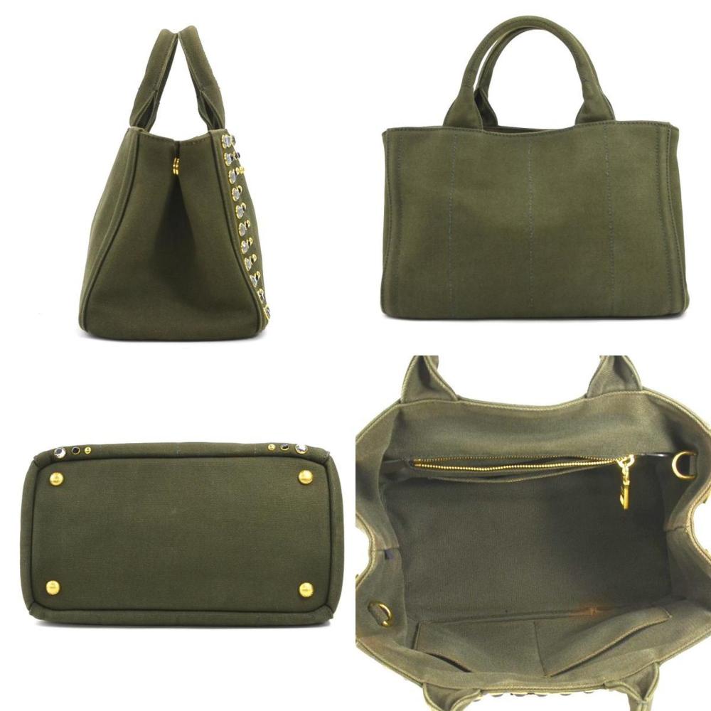 Green Fabric Prada Handbag