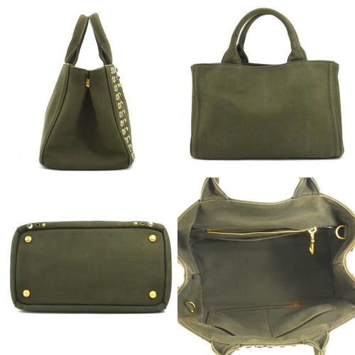 Green Fabric Prada Handbag