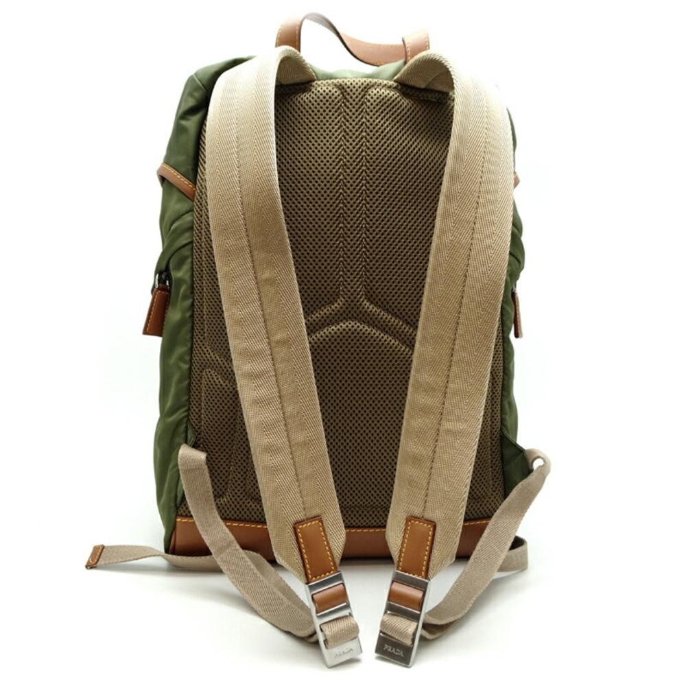 Green Leather Prada Backpack