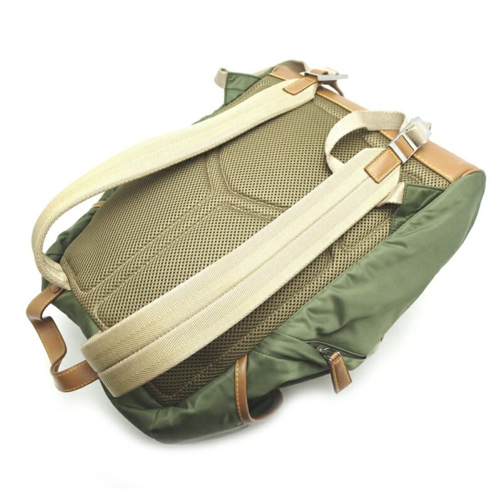 Green Leather Prada Backpack