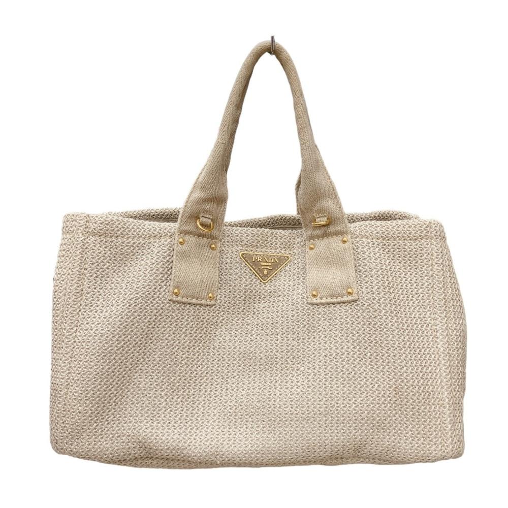 Grey Fabric Prada Canapa Tote