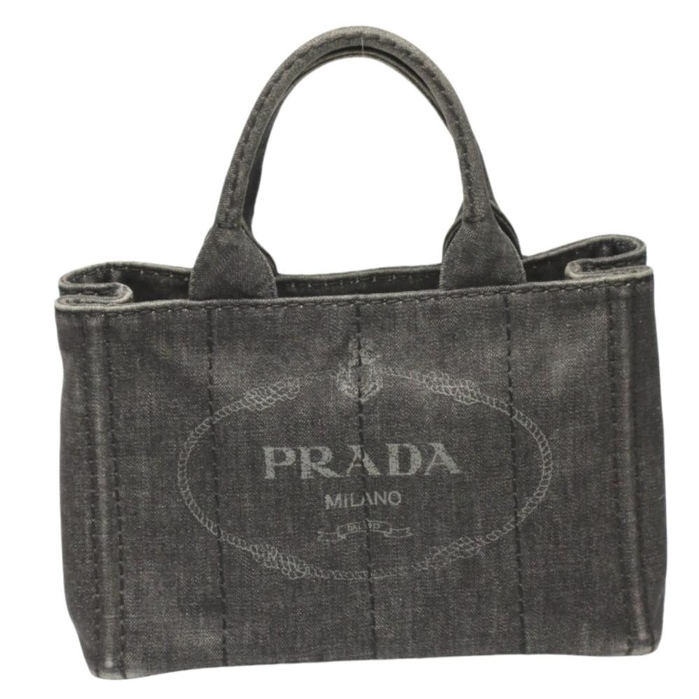 Grey Fabric Prada Tote