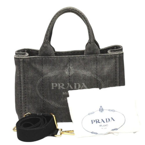 Grey Fabric Prada Tote