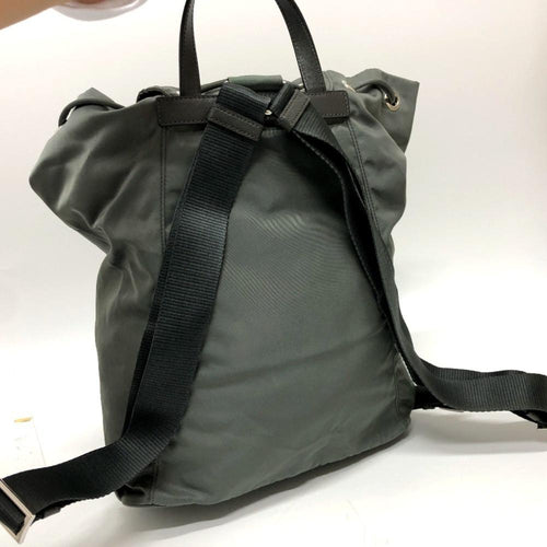 Grey Leather Prada Backpack