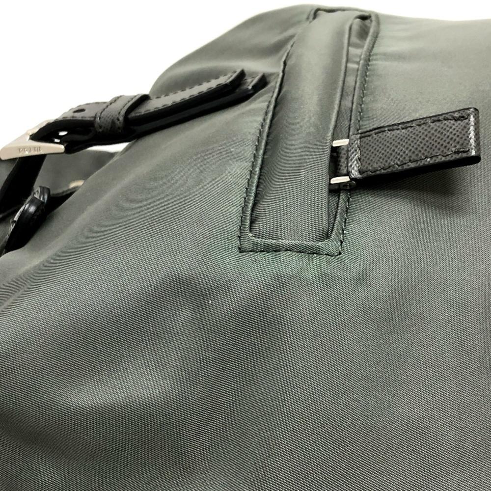 Grey Leather Prada Backpack