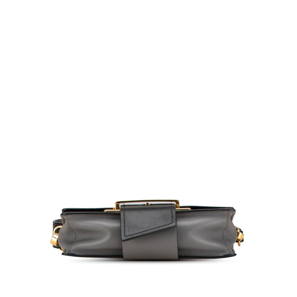 Grey Leather Prada Crossbody Bag