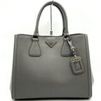 Grey Leather Prada Handbag