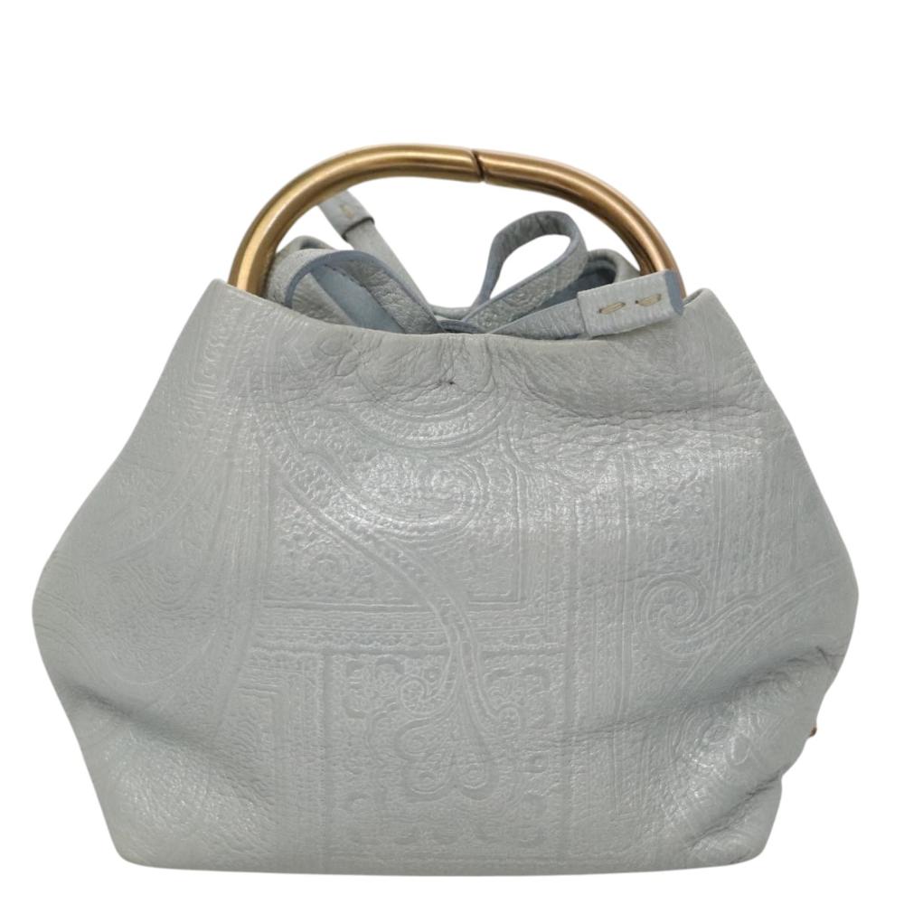 Grey Leather Prada Handbag